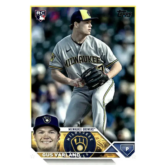2023 Topps Update Series #US241 Gus Varland NM-MT RC Rookie Milwaukee Brewers Baseball Card - Baseball Card