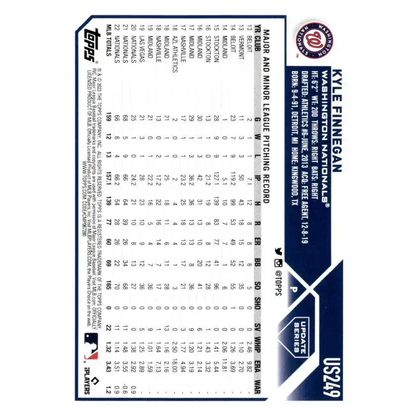 2023 Topps Update Series #US249 Kyle Finnegan NM-MT Washington Nationals Baseball Card - Baseball Card