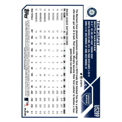 2023 Topps Update Series #US289 Tom Murphy NM-MT Seattle Mariners Baseball Card - Baseball Card