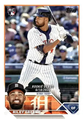 2023 Topps Update Series US298 Riley Greene Tigers Rookie baseball card in Near Mint condition