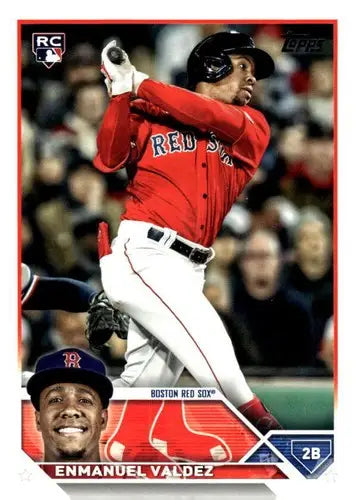 Baseball card from Topps Update Series US310 Enmanuel Valdez rookie card
