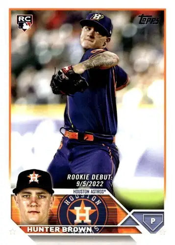 2023 Topps Update Series US315 Hunter Brown Astros rookie baseball card in near mint condition