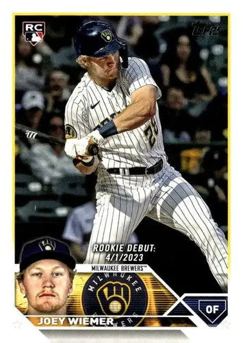 2023 Topps Update Series US316 Joey Wiemer baseball card with original gloss Brewers Rookie