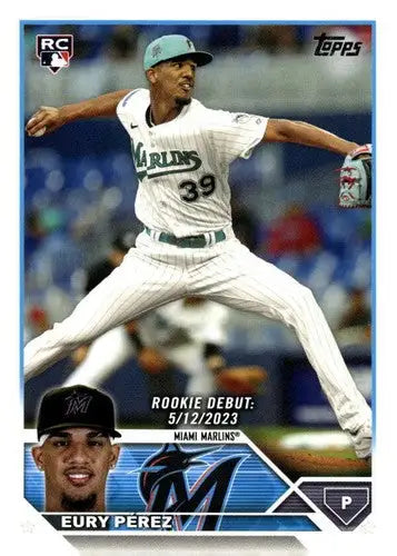 2023 Topps Update Series US317 Eury Perez Marlins Rookie Baseball Card