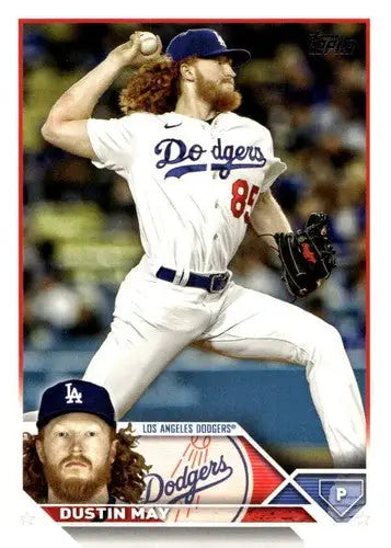 2023 Topps Update Series Dustin May baseball card with original gloss near mint Dodgers