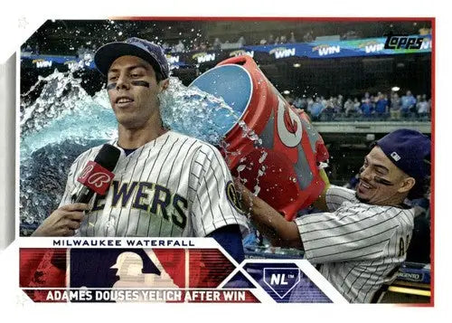 2023 Topps Update Series baseball card featuring Christian Yelich and Willy Adames NM-MT