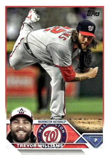 2023 Topps Update Series Trevor Williams baseball card with original gloss and Nationals ID 73849
