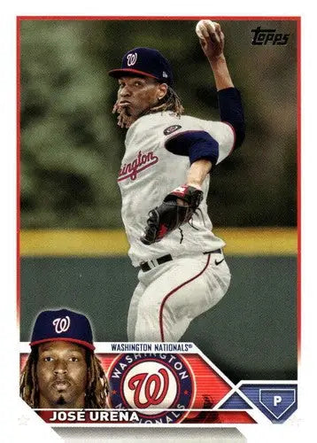 Baseball card featuring Jose Urena from 2023 Topps Update Series NM-MT Nationals