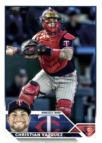 Original gloss 2023 Topps Update Series US83 Christian Vazquez baseball card NM near mint