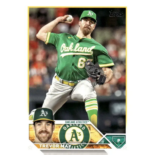 2023 Topps Update Series #US86 Trevor May NM-MT Oakland Athletics Baseball Card - Baseball Card
