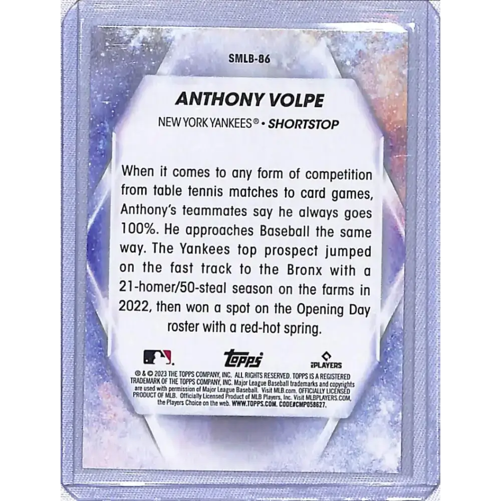 2023 Topps Update #SMLB-86 Anthony Volpe NM-MT RC Rookie New York Yankees - Baseball Card Single