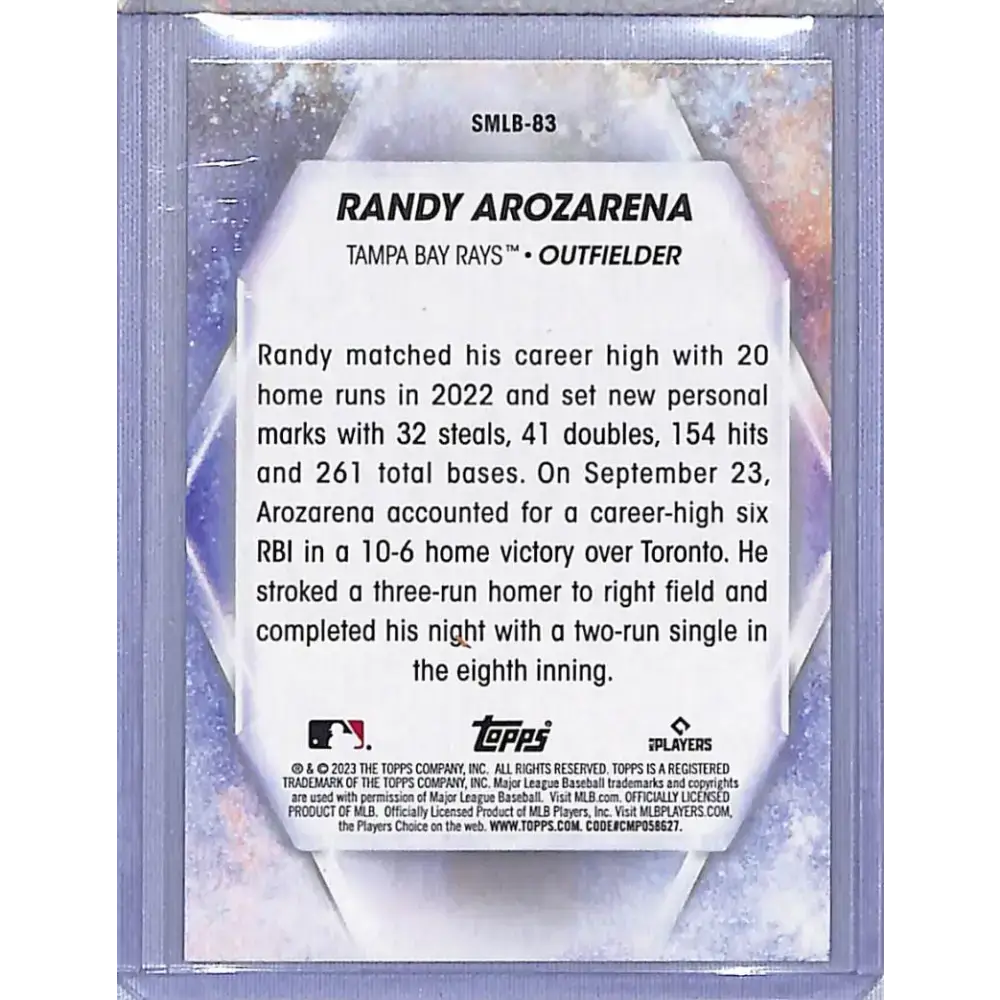 2023 Topps Update Stars of MLB Red #SMLB-83 Randy Arozarena NM-MT 50/75 Tampa Bay Rays - Baseball Card Single
