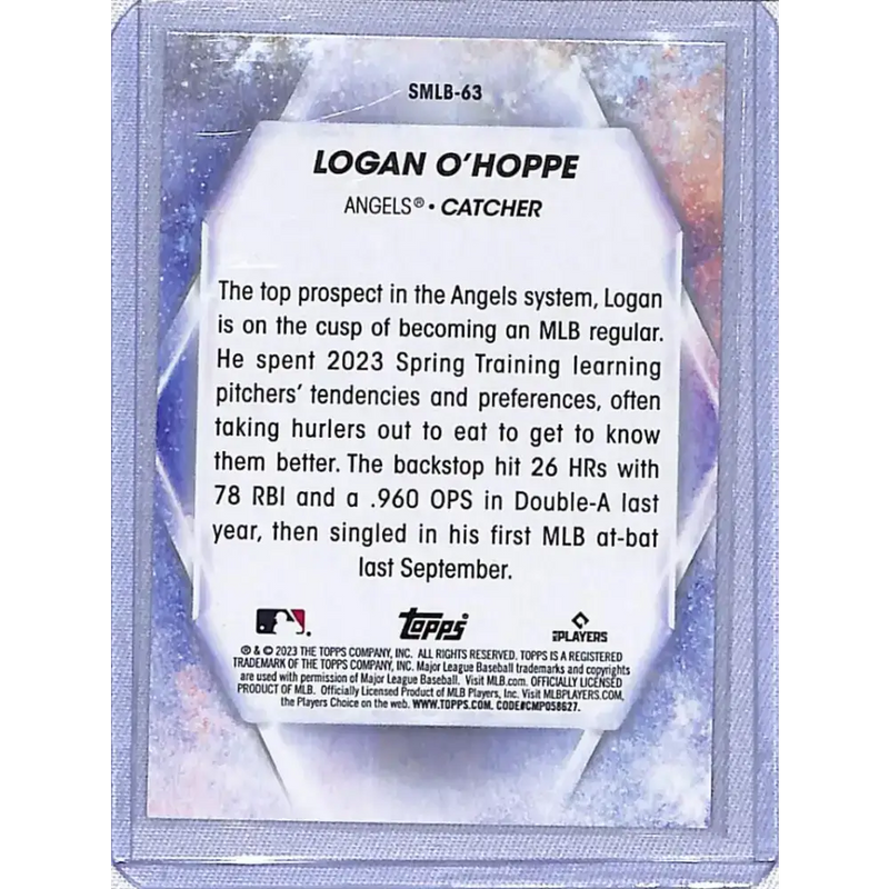 2023 Topps Update Stars of MLB #SMLB-63 Logan O’Hoppe NM-MT RC Rookie Los Angeles Angels - Baseball Card Single