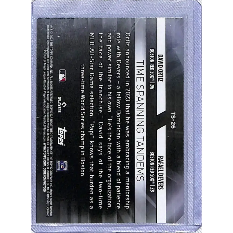 2023 Topps Update Time Spanning #TS-26 David Ortiz / Rafael Devers NM-MT Boston Red Sox - Baseball Card Single