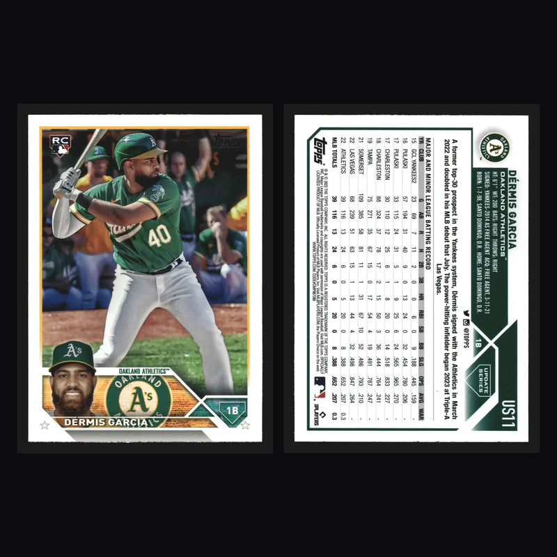 2023 Topps Update #US11 Dermis Garcia Oakland Athletics RC - Baseball Card Single