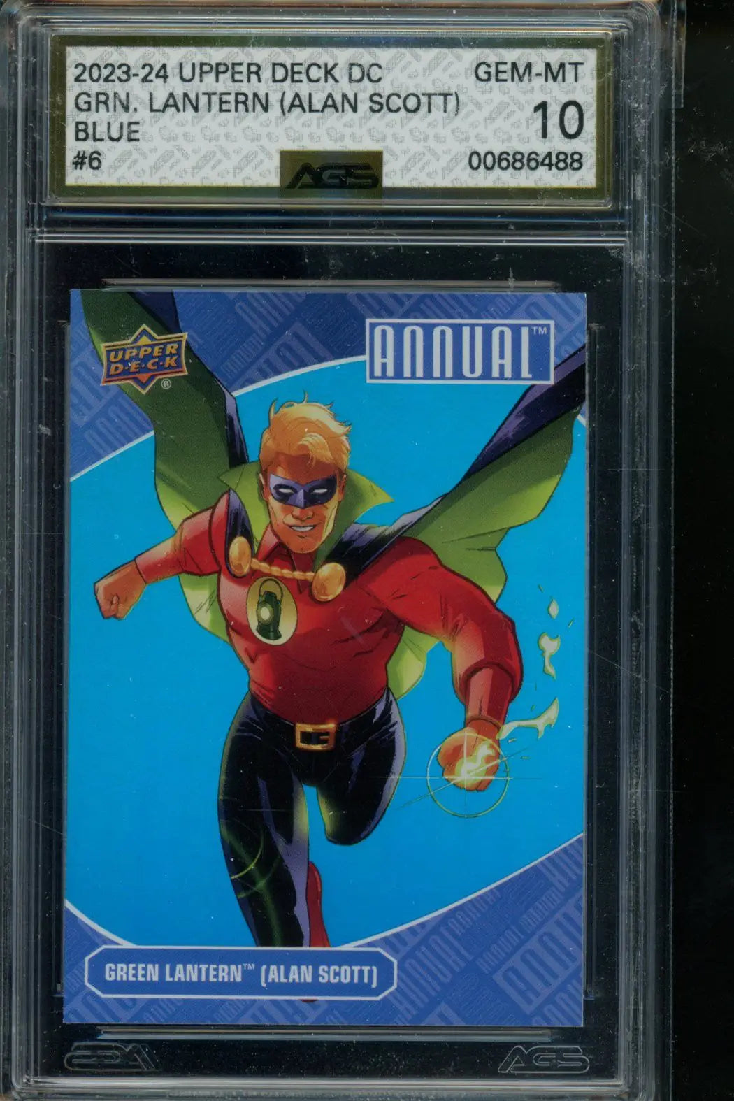 2023 Upper Deck DC Annual Alan Scott Green Lantern Blue #6 AGS 10 - DC Card Single