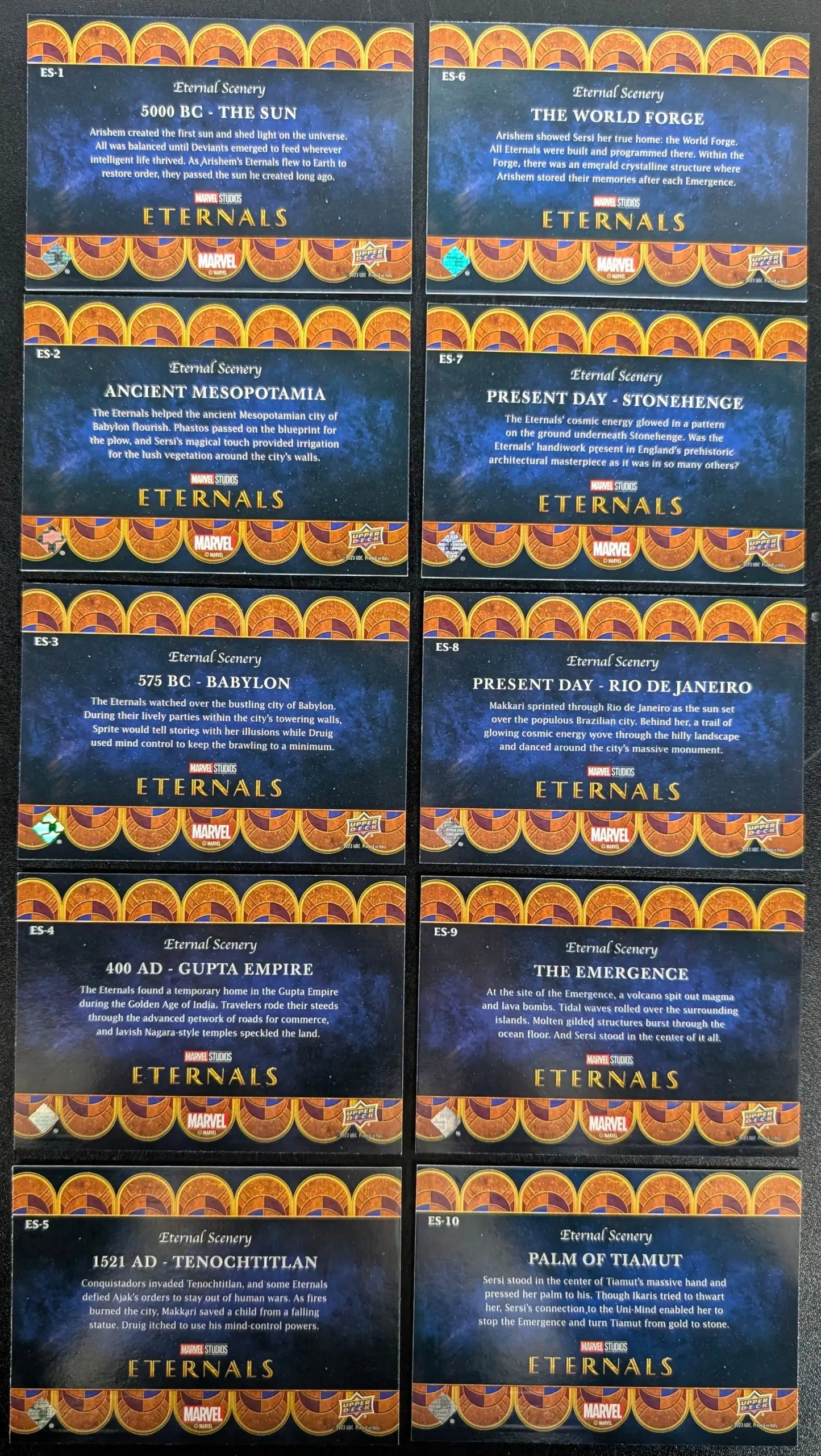 2023 Upper Deck Marvel Eternals Scenery 10 Card Set ES-1 to ES-10 - Marvel Card Single