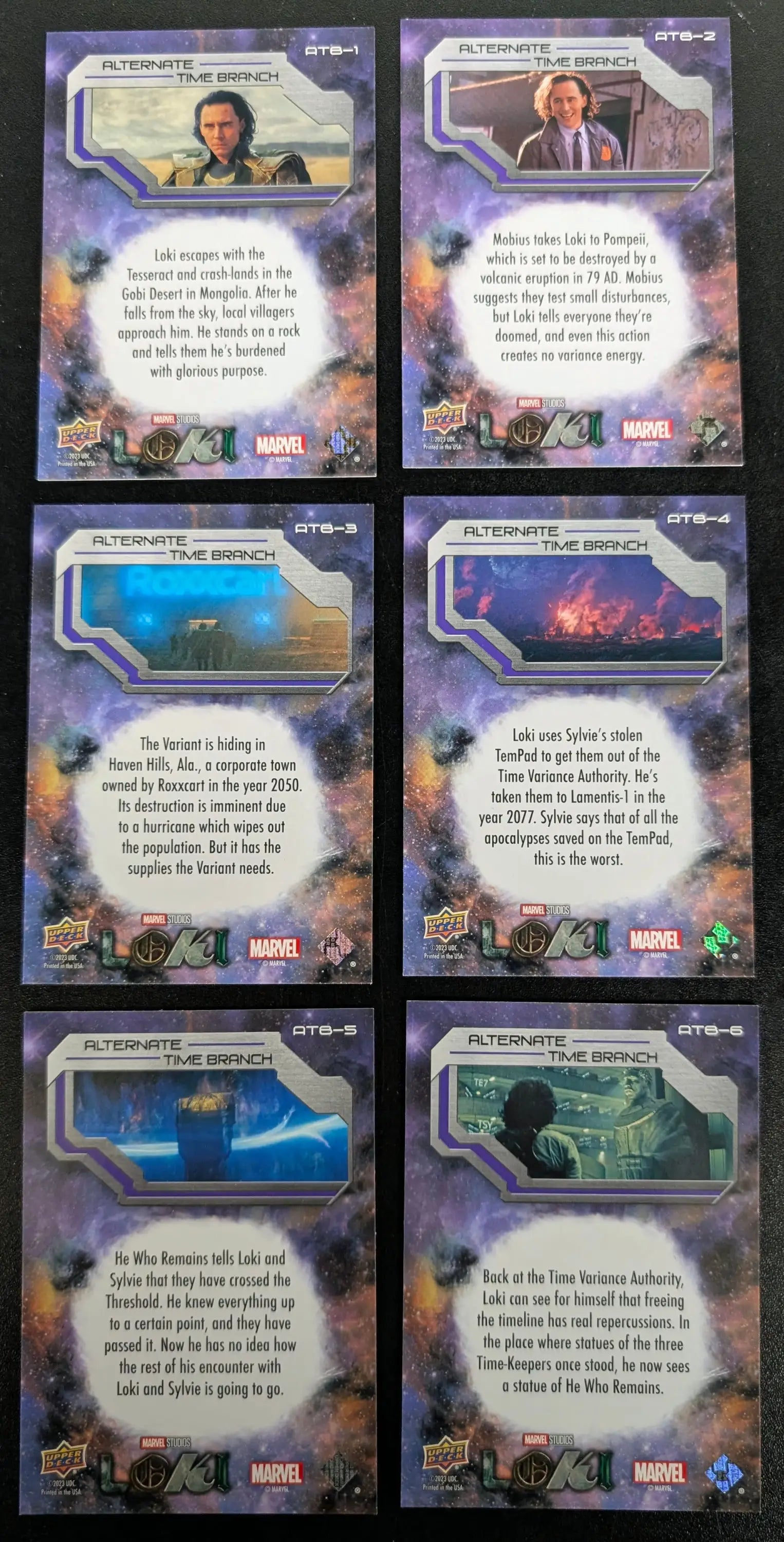 2023 Upper Deck Marvel Loki Alternate Time Branch Card Chase Set ATB-1 to ATB-6 - Marvel Card Single