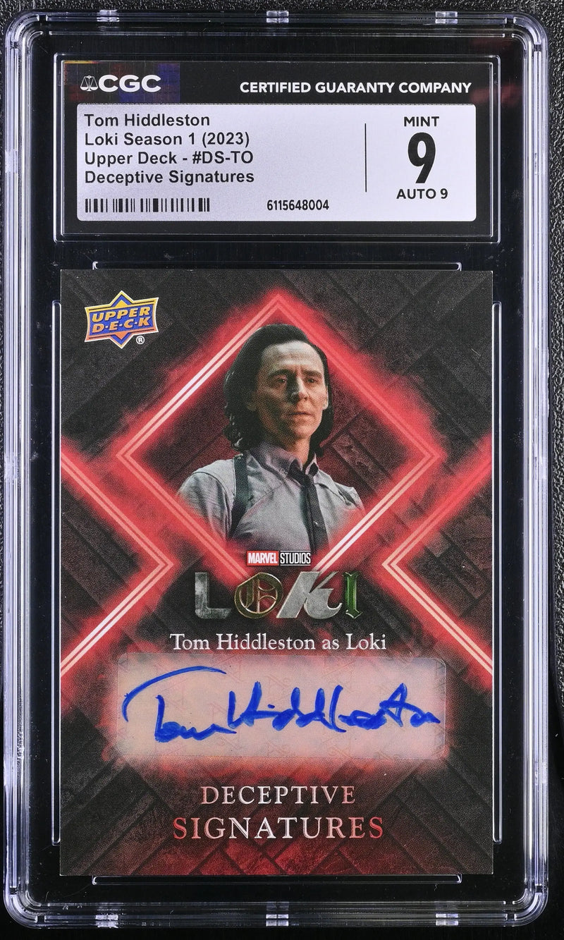 2023 Upper Deck Marvel Loki DS-TO Tom Hiddleston Autograph Card CGC 9 Mint - Marvel Card Single