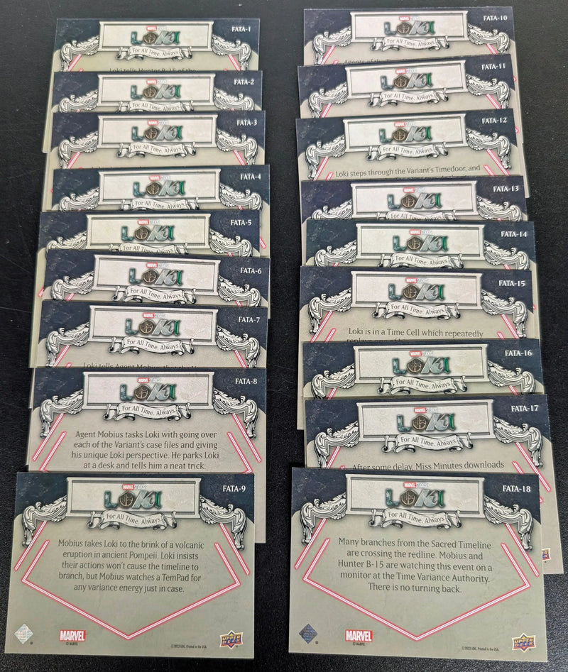 2023 Upper Deck Marvel Loki For All Time Always 18 Card Chase Set FATA-1 to FATA-18 - Marvel Card Single