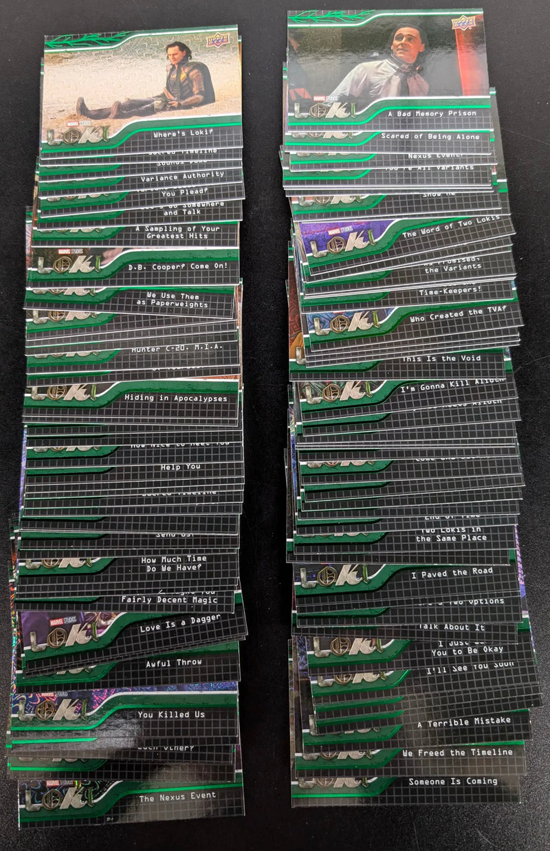 2023 Upper Deck Marvel Loki Green Parallel 90 Card Base Set - Marvel Card Box