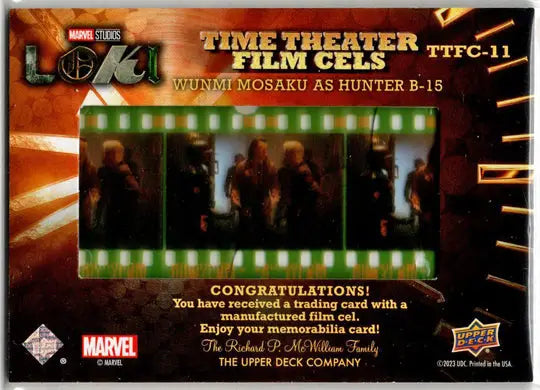 2023 Upper Deck Marvel Loki Time Theater Film Cels Card TTFC-11 Wunmi Mosaku - Non-Sport Single