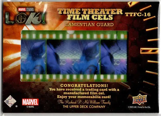 2023 Upper Deck Marvel Loki Time Theater Film Cels Card TTFC-16 Lamentian Guard - Non-Sport Single