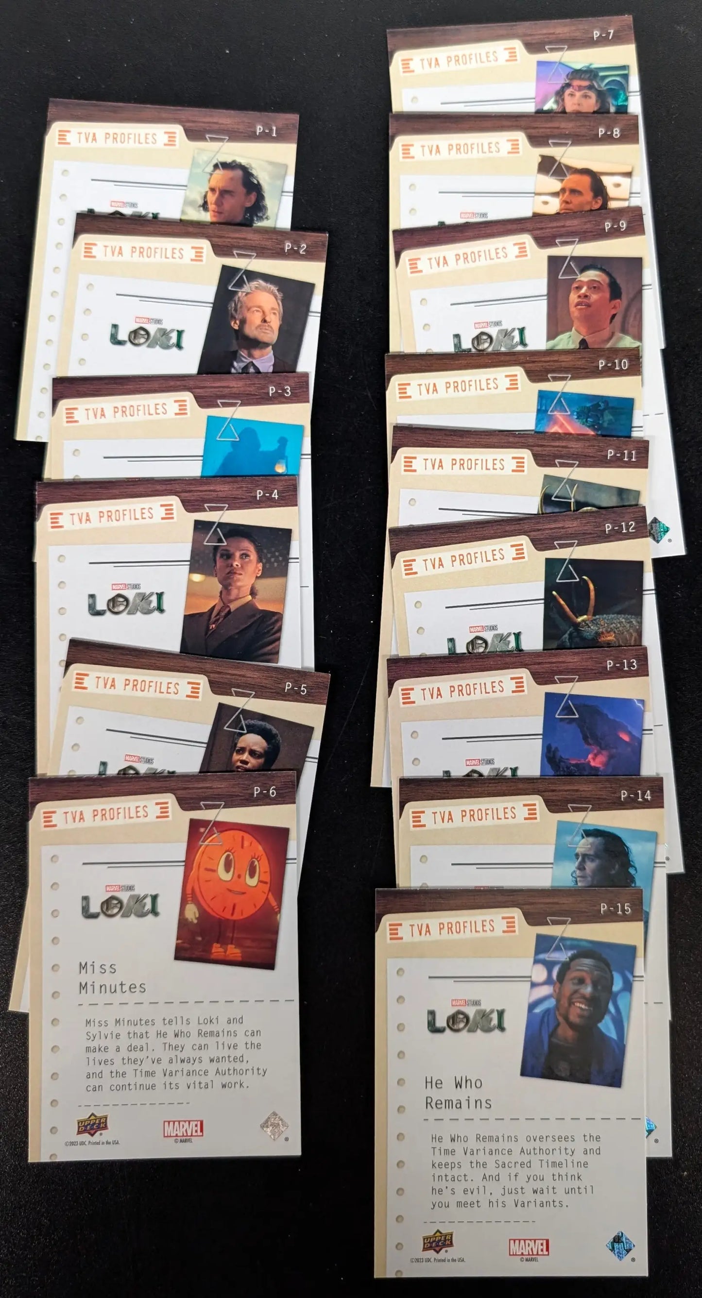 2023 Upper Deck Marvel Loki TVA Profiles 15 Card Chase Set P-1 to P-15 - Marvel Card Single