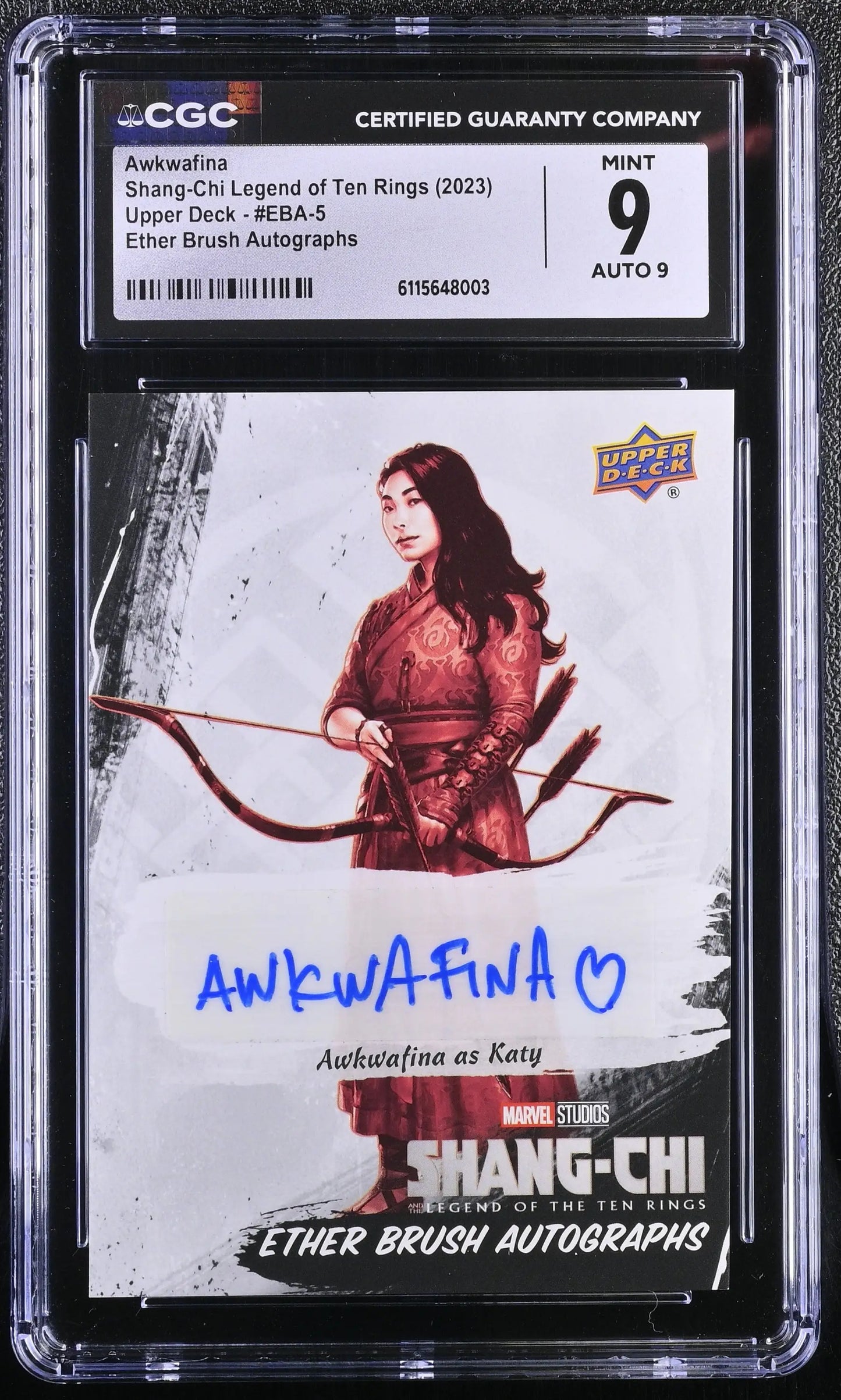 2023 Upper Deck Marvel Shang-Chi EBA-5 Awkwafina as Katy Autograph Card CGC 9 Mint - Marvel Card Single