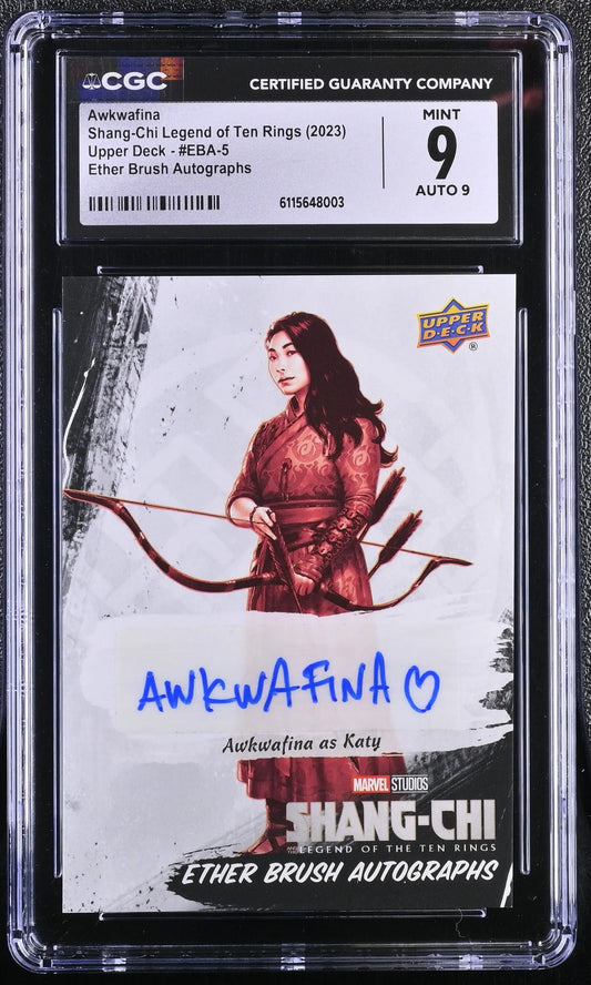2023 Upper Deck Marvel Shang-Chi EBA-5 Awkwafina as Katy Autograph Card CGC 9 Mint - Marvel Card Single