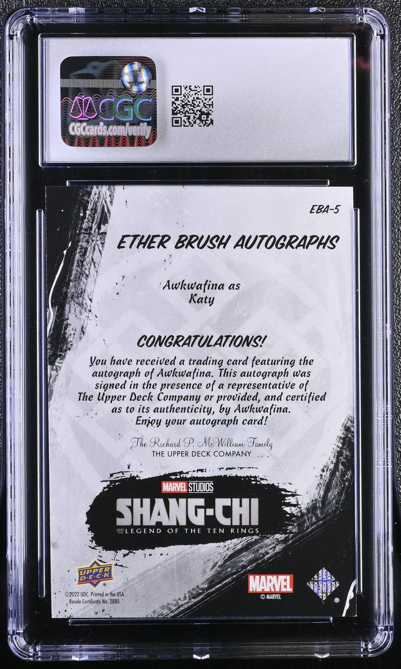 2023 Upper Deck Marvel Shang-Chi EBA-5 Awkwafina as Katy Autograph Card CGC 9 Mint - Marvel Card Single