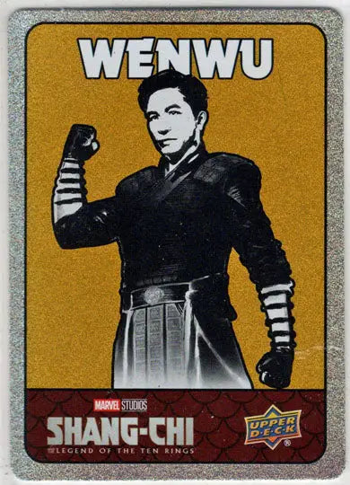2023 Upper Deck Marvel Shang-Chi Spectromatic Sticker Gold Card SS-2 Wenwu - Marvel Card Single