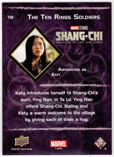 2023 Upper Deck Marvel Shang-Chi Ten Rings Soldiers Insert Card T12 Awkwafina - Marvel Card Single