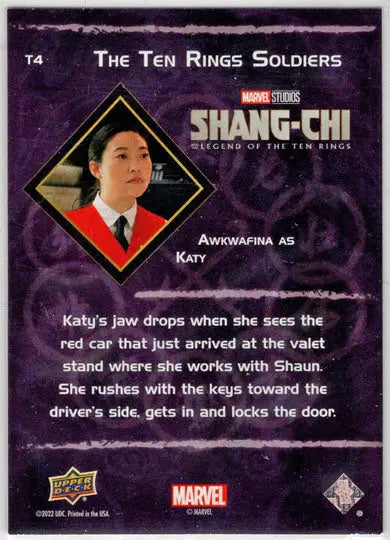 2023 Upper Deck Marvel Shang-Chi Ten Rings Soldiers Red Insert Card T4 Awkwafina - Marvel Card Single