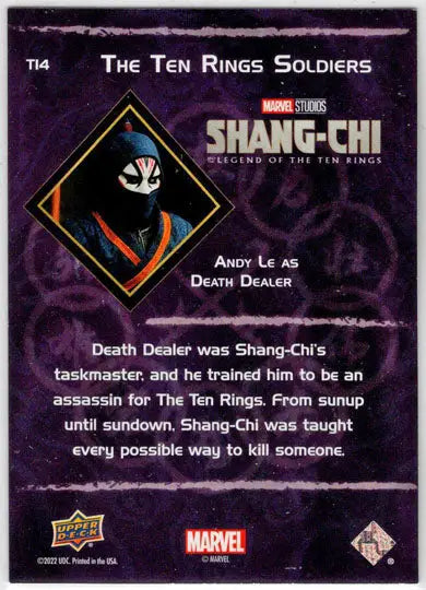 2023 Upper Deck Marvel Shang-Chi Ten Rings Soldiers Red Insert Card T14 Andy Le - Marvel Card Single
