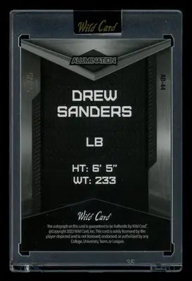 2023 Wild Card Alumination Drew Sanders #AB-44 58/75 Football