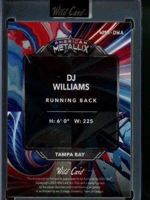2023 Wild Card American Metal Lix DJ Williams #WMM-DWA Autograph 16/18 Football