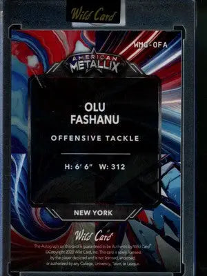 2023 Wild Card American Metal LUX Olu Fashanu #WMG-OFA 2/7 Football