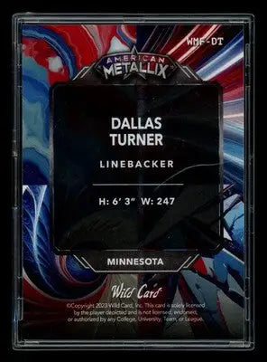 2023 Wild Card American Metallix Dallas Turner #WMF-DT Red 1/1 Football