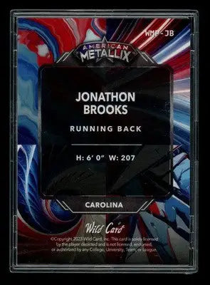 2023 Wild Card American MetalLix Jonathon Brooks #WMP-JB 3/3 Football