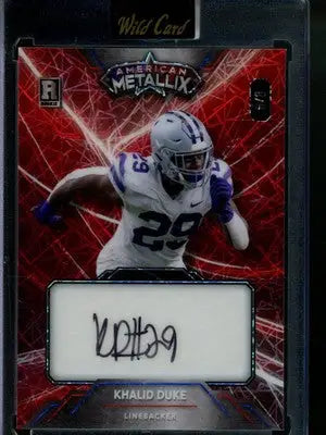 2023 Wild Card American MetalLix Khalid Duke #WML-KDA 8/9 Autograph Football - Football Card Single