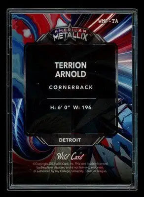 2023 Wild Card American Metallix Terrion Arnold #WMF-TA 1/1 Football