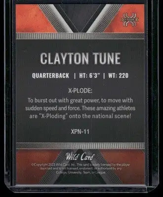 2023 Wild Card National X-Plode Clayton Tune #XPN-11 6/10 Football - Football Card Single