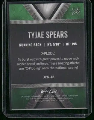2023 Wild Card National X-Plode Tyjae Spears #XPN-43 6/8 Football - Football Card Single