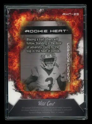 2023 Wild Card Rookie Heat Jordan Addison #RHN-25 Rookie 9/10 National - Football Card Single