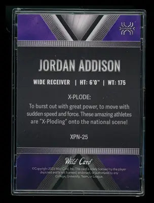 2023 Wild Card X-Plode Jordan Addison #XPN-25 2/9 Football - Football Card Single