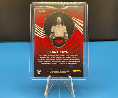 Sami Zayn WWE Panini Chronicles Illusions Green Parallel trading card #23/75