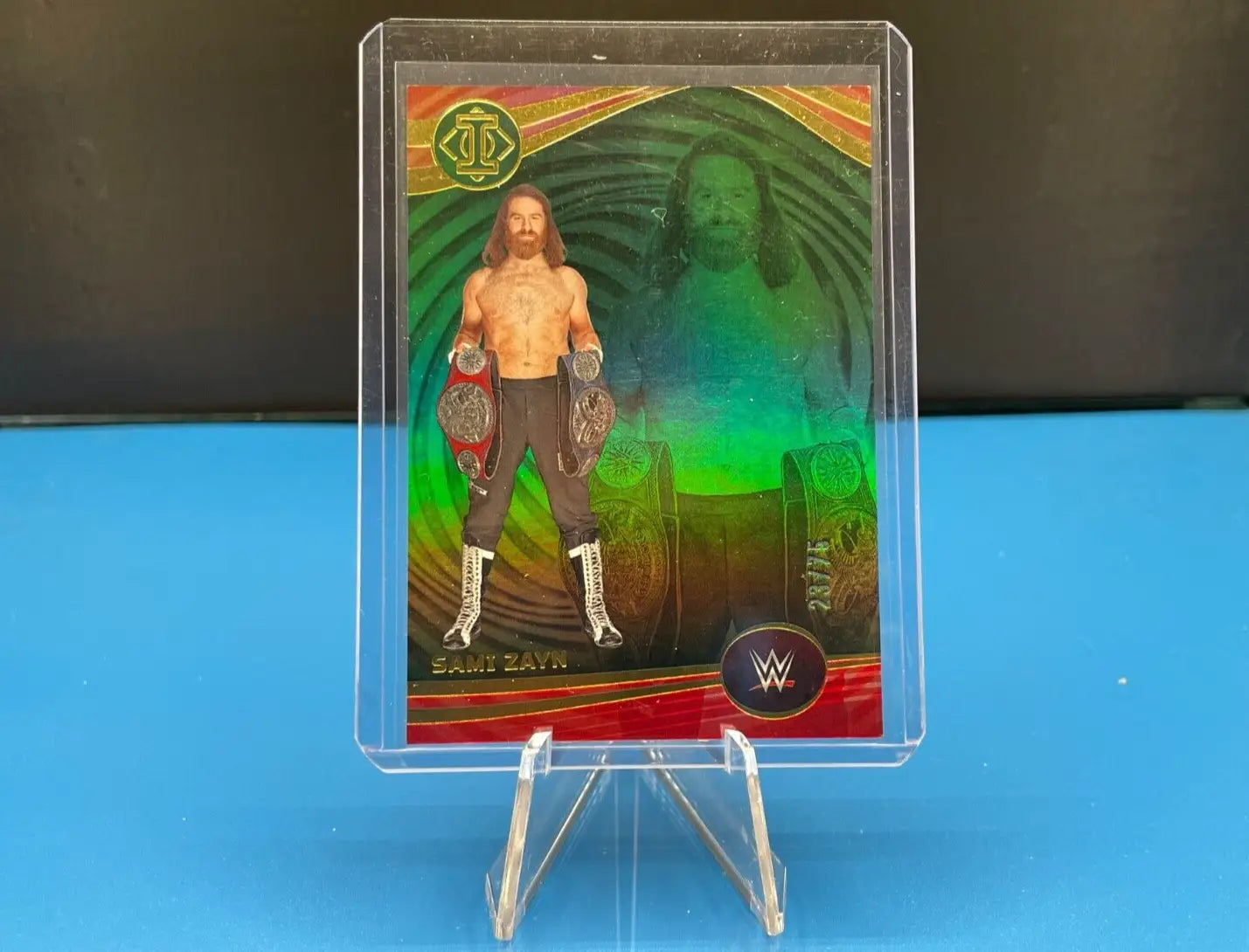 Sami Zayn WWE Panini Chronicles Illusions Green Parallel Card #23/75 for collectors
