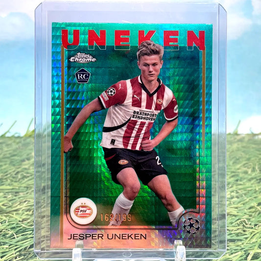2024-2025 Topps Chrome UEFA Soccer Jesper Uneken RC Aqua 173/199 - Soccer Card Single