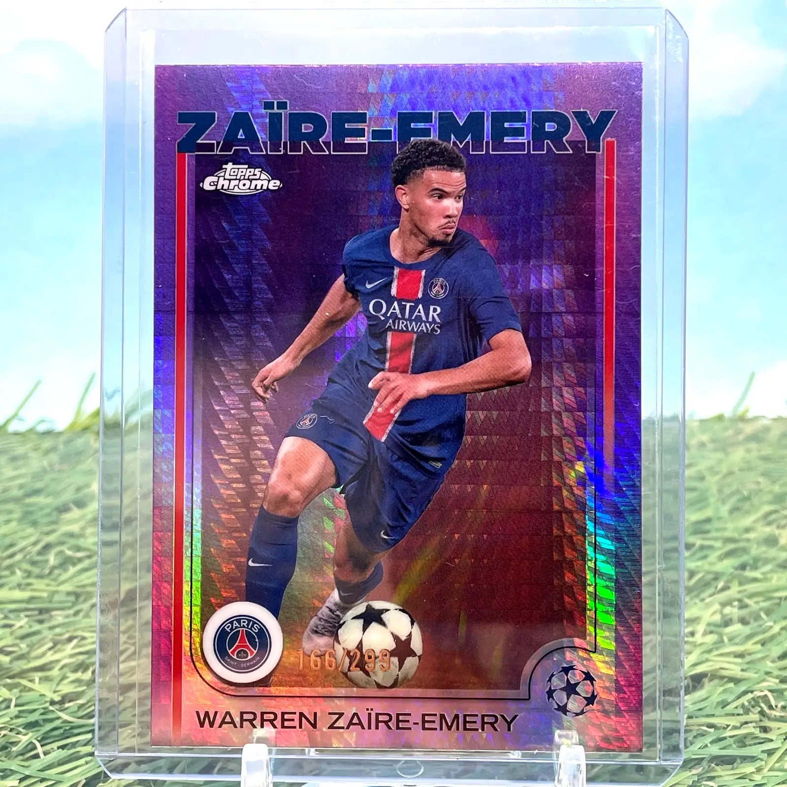 2024-2025 Topps Chrome Warren Zaire-Emery Magenta Prism /299 - Soccer Card Single